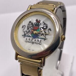 Lazare Mens Vintage Gold Tone Watch New Battery